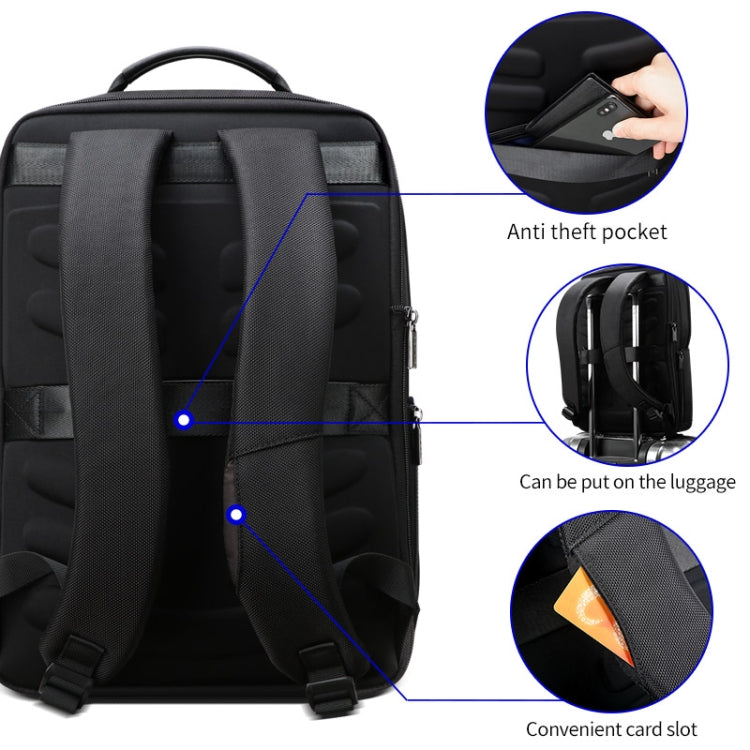 Bopai 61-02511 Business Travel Breathable Waterproof Anti-theft Man Backpack, Size: 30x15x44cm(Black) - Backpack by Bopai | Online Shopping UK | buy2fix
