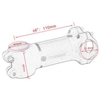 TOSEEK Road Mountain Bike Ultra-light Handlebar Stem Riser Faucet, Size: 6 Degree, 110mm (Matte) - Outdoor & Sports by TOSEEK | Online Shopping UK | buy2fix