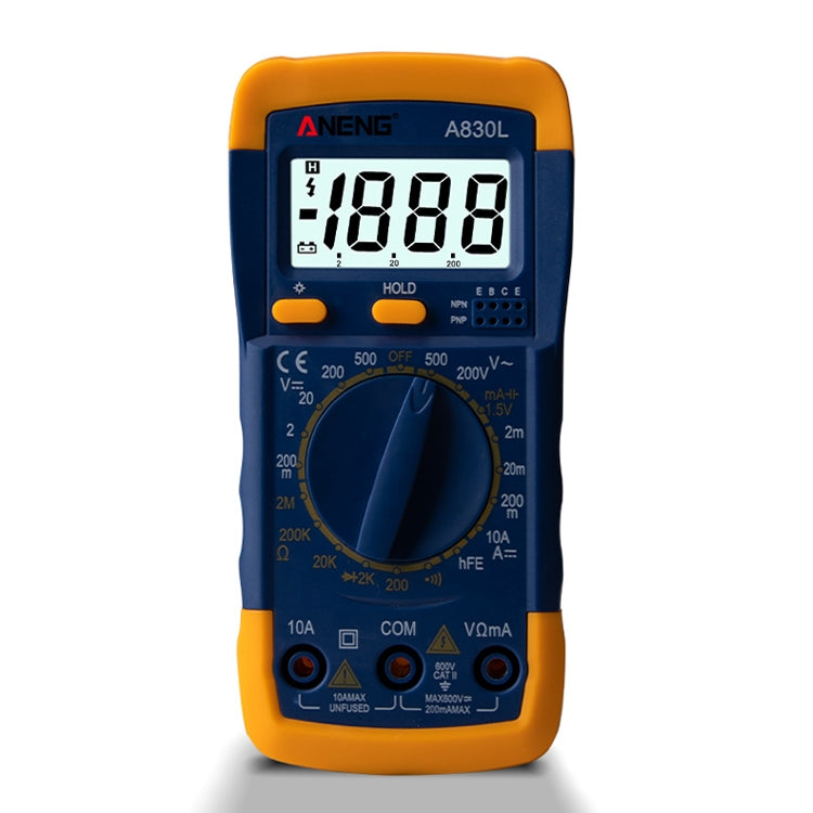 ANENG A830L Handheld Multimeter Household Electrical Instrument(Yellow Blue) - Current & Voltage Tester by ANENG | Online Shopping UK | buy2fix