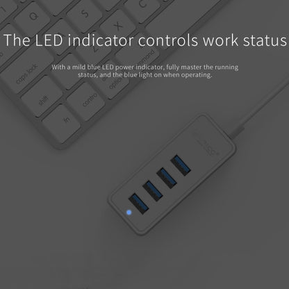 ORICO W5P-U3-100 4-Port USB 3.0 Desktop HUB with 100cm Micro USB Cable Power Supply(Black) - USB 3.0 HUB by ORICO | Online Shopping UK | buy2fix