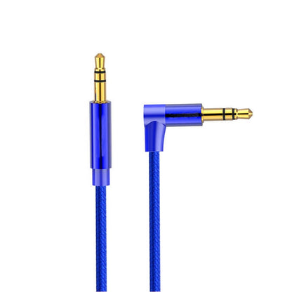 AV01 3.5mm Male to Male Elbow Audio Cable, Length: 1m (Blue) - Aux Cable by buy2fix | Online Shopping UK | buy2fix