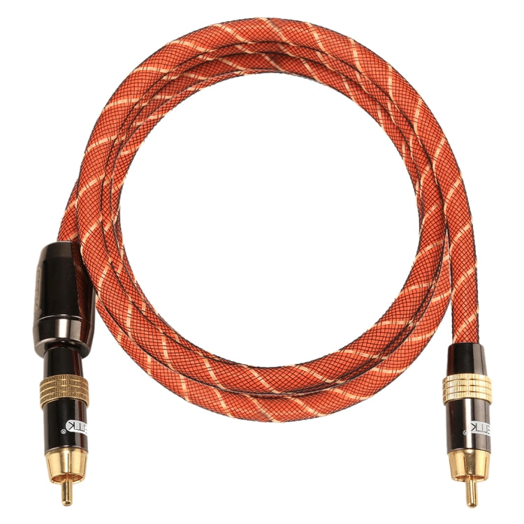 EMK TZ/A 1.5m OD8.0mm Gold Plated Metal Head RCA to RCA Plug Digital Coaxial Interconnect Cable Audio / Video RCA Cable - RCA Cable by EMK | Online Shopping UK | buy2fix