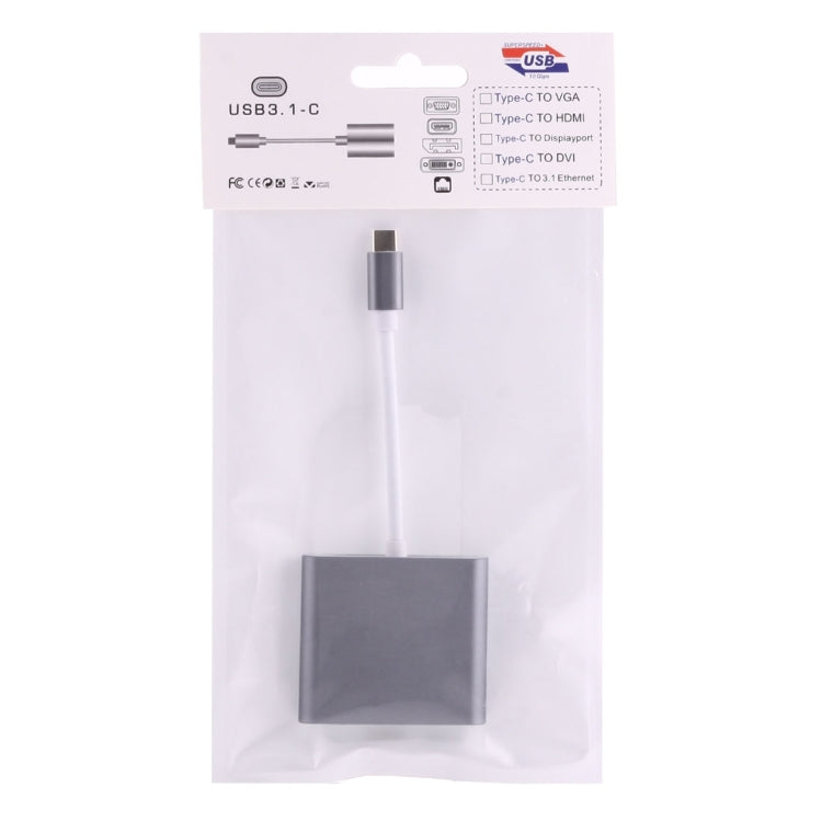 USB-C / Type-C 3.1 Male to USB-C / Type-C 3.1 Female & HDMI Female & USB 3.0 Female Adapter(Grey) - Computer & Networking by buy2fix | Online Shopping UK | buy2fix