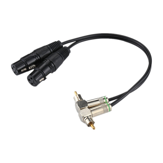 2 RCA Elbow Male to 2 x 3 Pin XLR CANNON Female Audio Connector Adapter Cable for Microphone / Audio Equipment, Total Length: about 34cm - Microphone Audio Cable & Connector by buy2fix | Online Shopping UK | buy2fix