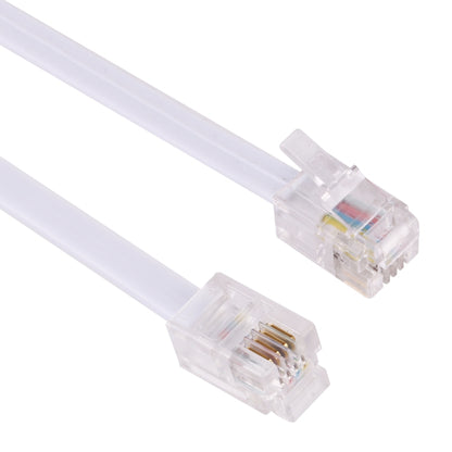 4 Core Male to Male RJ11 Spring Style Telephone Extension Coil Cable Cord Cable, Stretch Length: 2m(White) - Computer & Networking by buy2fix | Online Shopping UK | buy2fix