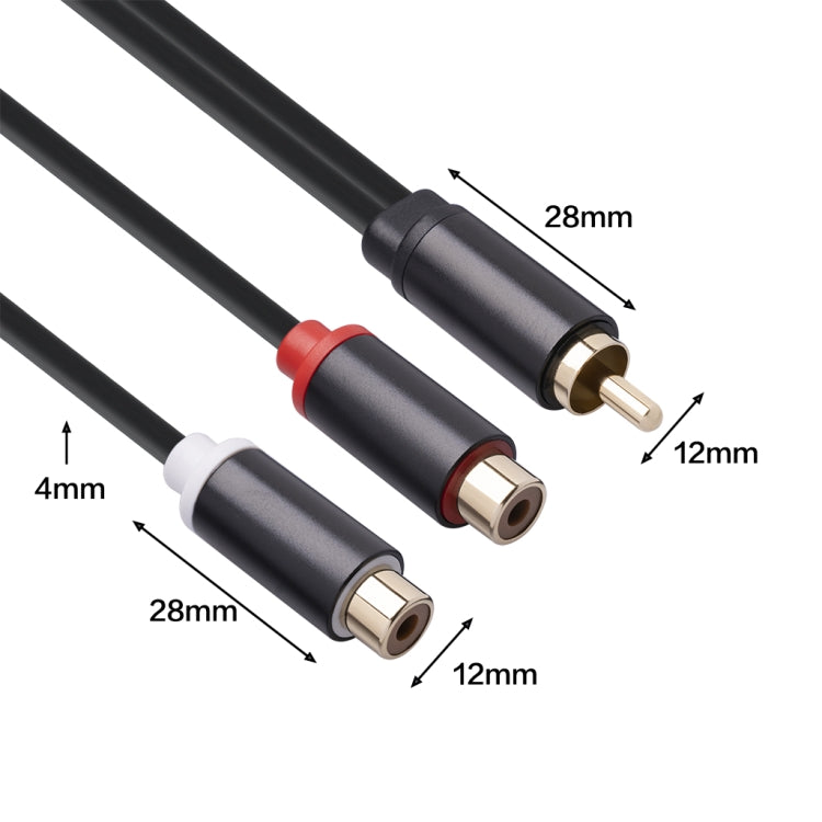 3686MFF-03 RCA Male to Dual RCA Female Audio Adapter Cable - RCA Cable by buy2fix | Online Shopping UK | buy2fix