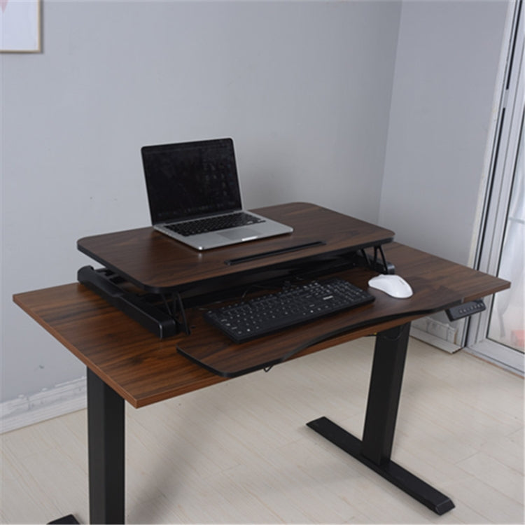 Foldable Standing and Liftable Computer Desk Workbench(Walnut) - Computer & Networking by buy2fix | Online Shopping UK | buy2fix