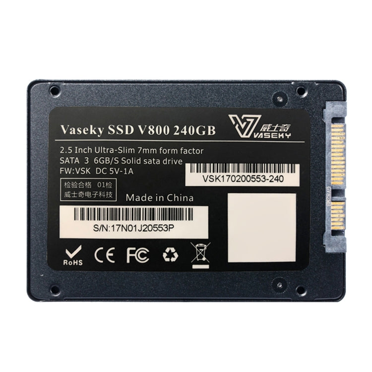 Vaseky V800 240GB 2.5 inch SATA3 6GB/s Ultra-Slim 7mm Solid State Drive SSD Hard Disk Drive for Desktop, Notebook - Solid State Drives by Vaseky | Online Shopping UK | buy2fix