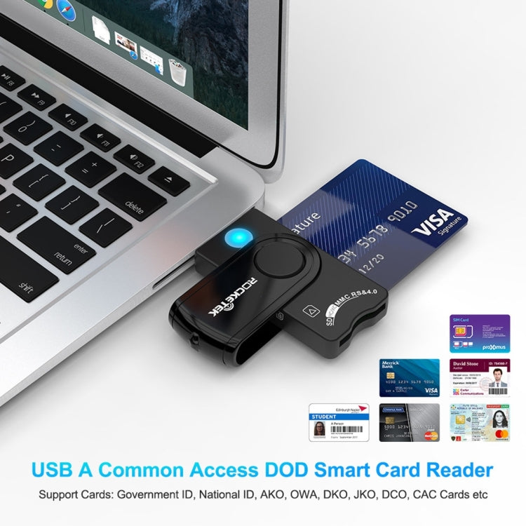 ROCKETEK CR310 USB 2.0 + TF Card + SD Card + SIM Card + Smart Card Multi-function Card Reader -  by ROCKETEK | Online Shopping UK | buy2fix