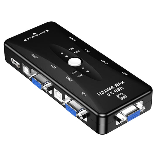 KSW-401V 4 VGA + 3 USB Ports to VGA KVM Switch Box with Control Button for Monitor, Keyboard, Mouse, Set-top box - VGA Splitters by buy2fix | Online Shopping UK | buy2fix