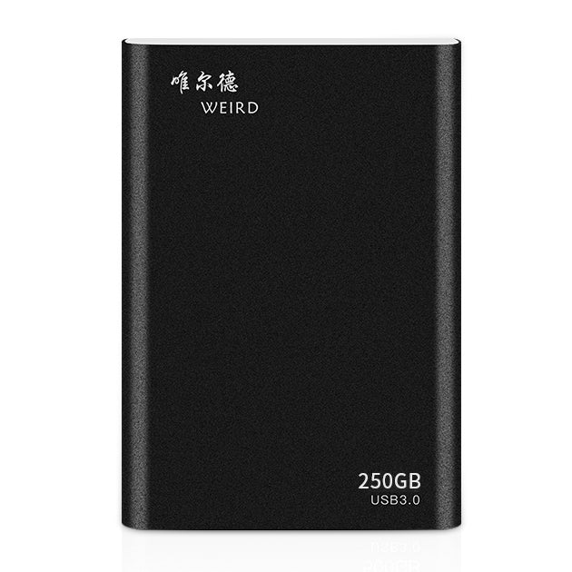 WEIRD 250GB 2.5 inch USB 3.0 High-speed Transmission Metal Shell Ultra-thin Light Mobile Hard Disk Drive(Black) - Computer & Networking by buy2fix | Online Shopping UK | buy2fix