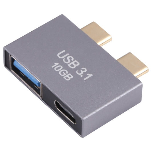 USB Female + USB-C / Type-C Female to 2 x USB-C / Type-C Male Adapter - Computer & Networking by buy2fix | Online Shopping UK | buy2fix