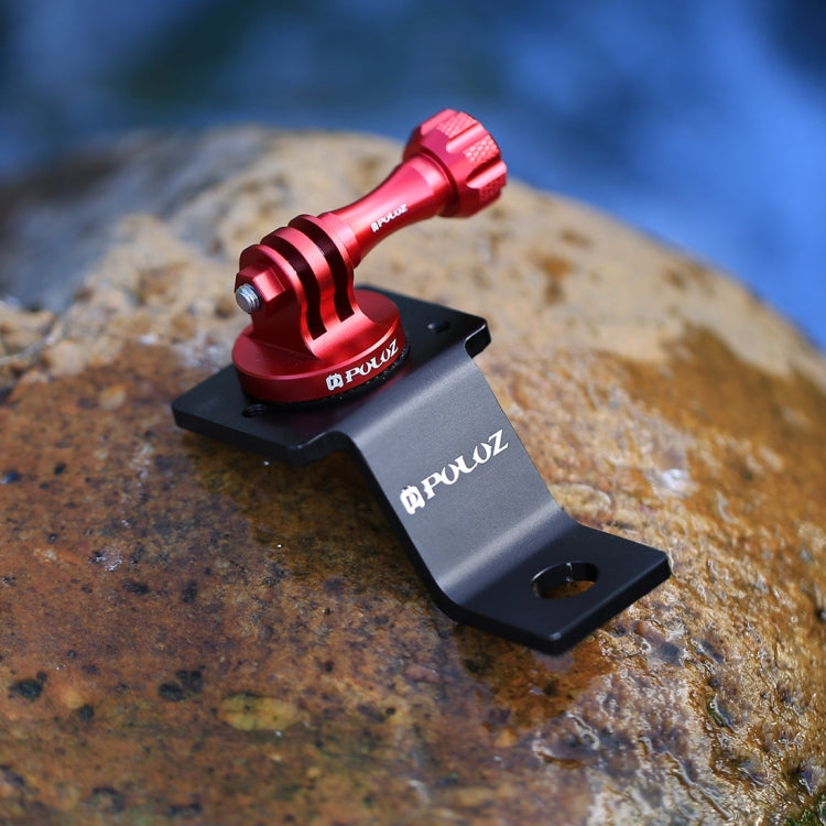 PULUZ Aluminum Alloy Motorcycle Fixed Holder Mount with Tripod Adapter & Screw for GoPro, Insta360, DJI and Other Action Cameras(Red) - Holder by PULUZ | Online Shopping UK | buy2fix