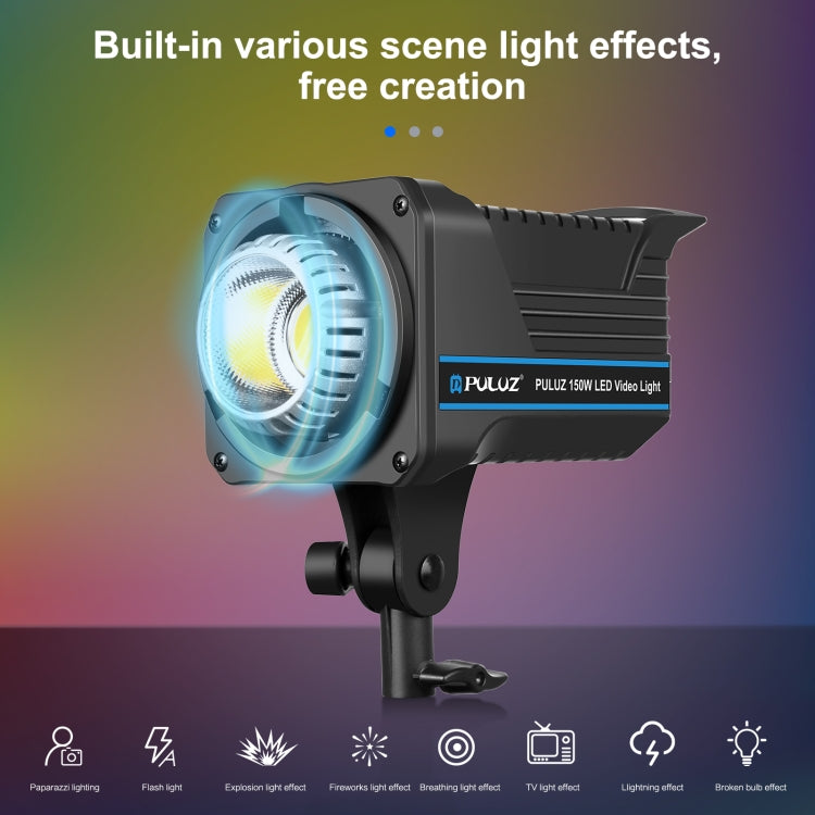 PULUZ 220V 150W Studio Video Light  3200K-5600K Dual Color Temperature Built-in Dissipate Heat System with Remote Control(UK Plug) - Camera Accessories by PULUZ | Online Shopping UK | buy2fix