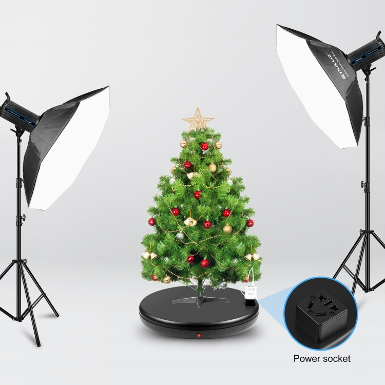 PULUZ 45cm Remote Control Adjusting Speed Rotating Turntable Display Stand with Power Socket, Black, Load 100kg(UK Plug) - Camera Accessories by PULUZ | Online Shopping UK | buy2fix