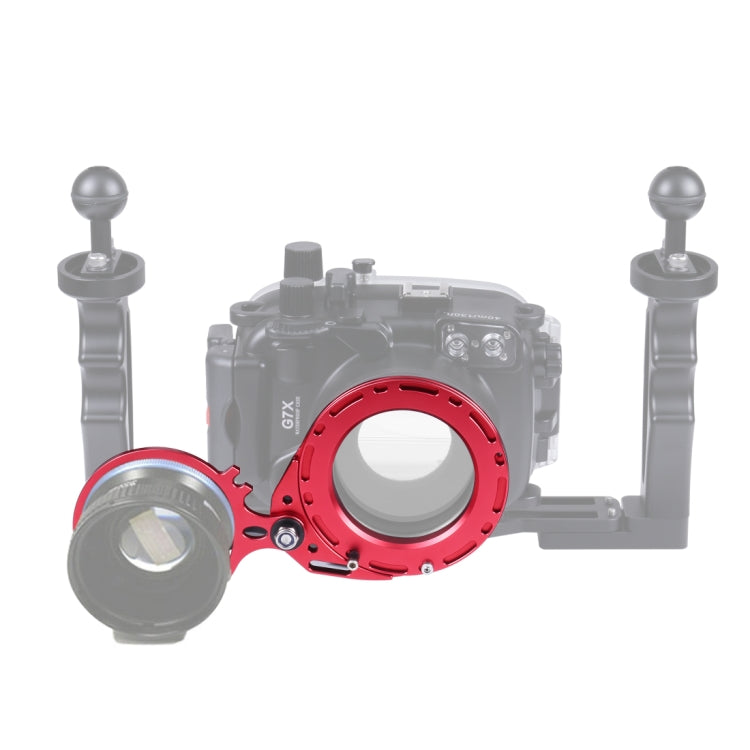 PULUZ Aluminum Alloy 67mm to 67mm Swing Wet-Lens Diopter Adapter Mount for DSLR Underwater Diving Housing(Red) - Camera Accessories by PULUZ | Online Shopping UK | buy2fix