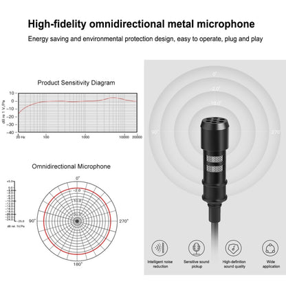 PULUZ 1.5m 3.5mm Jack Lavalier Wired Condenser Recording Microphone - Microphone by PULUZ | Online Shopping UK | buy2fix