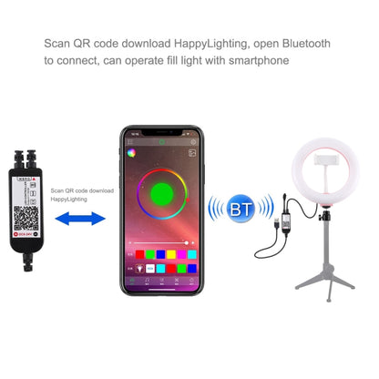 PULUZ 7.9 inch 20cm USB RGB Dimmable LED Dual Color Temperature LED Curved Light Ring Vlogging Selfie Photography Video Lights with Phone Clamp(Pink) - Consumer Electronics by PULUZ | Online Shopping UK | buy2fix