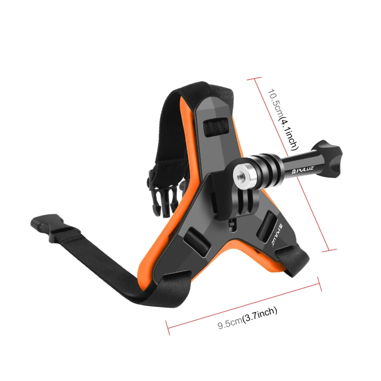 PULUZ Motorcycle Helmet Chin Strap Mount for GoPro, DJI Osmo Action and Other Action Cameras(Orange) - DJI & GoPro Accessories by PULUZ | Online Shopping UK | buy2fix