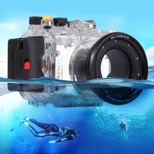 PULUZ 40m Underwater Depth Diving Case Waterproof Camera Housing for Sony RX100 III(Transparent) - Diving Cases by PULUZ | Online Shopping UK | buy2fix