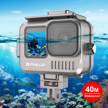 For GoPro HERO13 Black /12 Black /11 Black /10 Black /9 Black PULUZ 40m Waterproof Housing Aluminum Alloy Protective Case (Grey) - Waterproof Cases by PULUZ | Online Shopping UK | buy2fix