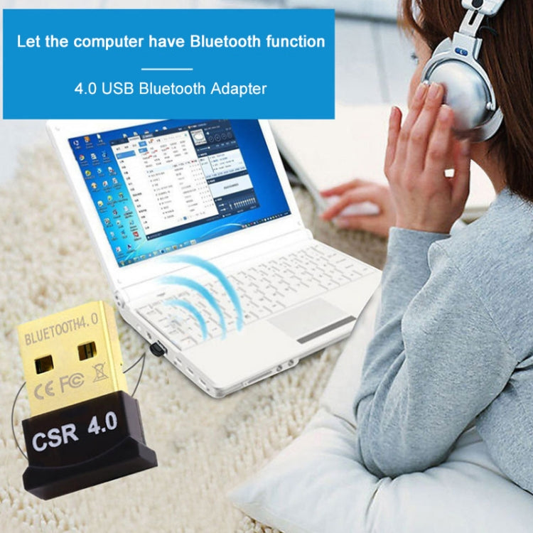 Micro Bluetooth 4.0 + EDR USB Adapter(V4.0), Transmission Distance: 30m(Black) -  by buy2fix | Online Shopping UK | buy2fix