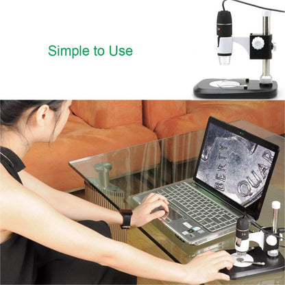 DMS-MDS800 40X-800X Magnifier 2.0MP Image Sensor USB Digital Microscope with 8 LEDs & Professional Stand - Consumer Electronics by buy2fix | Online Shopping UK | buy2fix