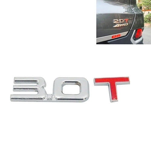 3D Universal Decal Chromed Metal 3.0T Car Emblem Badge Sticker Car Trailer Gas Displacement Identification, Size: 8.5x2.5 cm - 3D Metal Sticker by buy2fix | Online Shopping UK | buy2fix