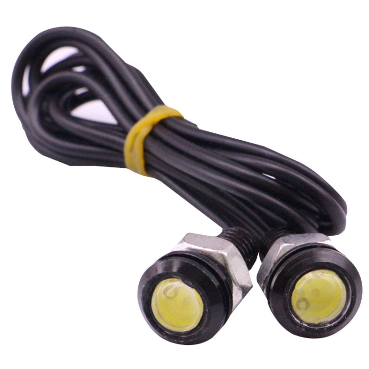 2 PCS 2x 2W Waterproof Eagle Eye Light White LED Light for Vehicles, Cable Length: 60cm(Black) - In Car by buy2fix | Online Shopping UK | buy2fix