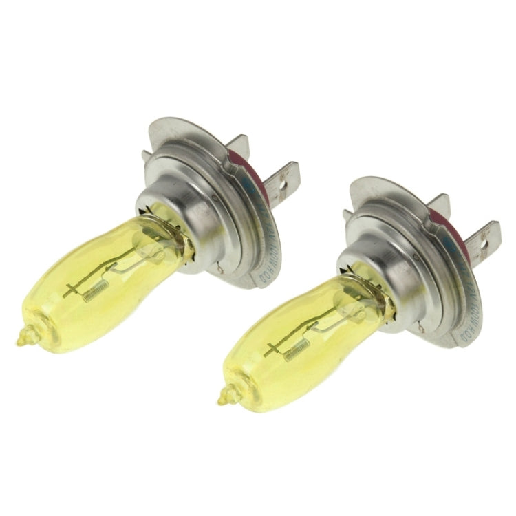 2 X H7 HOD Halogen Bulbs 12V 100W 2400 LM 3500K Yellow Light Headlights - In Car by buy2fix | Online Shopping UK | buy2fix