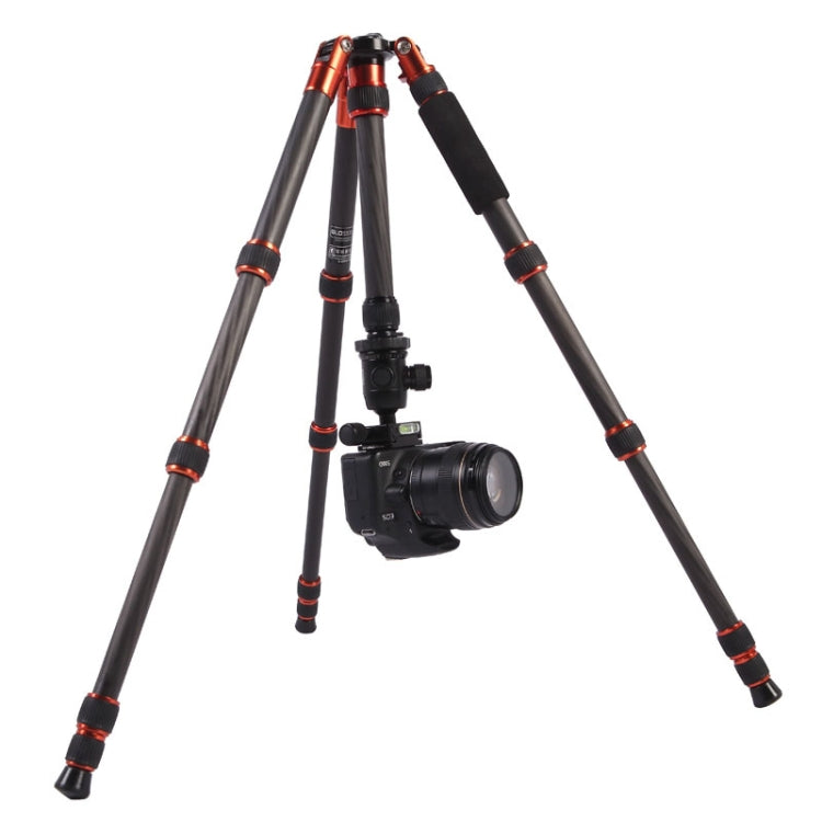 Triopo GT-2505x8.C Adjustable Portable Carbon Fiber Tripod with B-1 Aluminum Ball Head for Canon Nikon Sony DSLR Camera(Black) - Camera Accessories by TRIOPO | Online Shopping UK | buy2fix