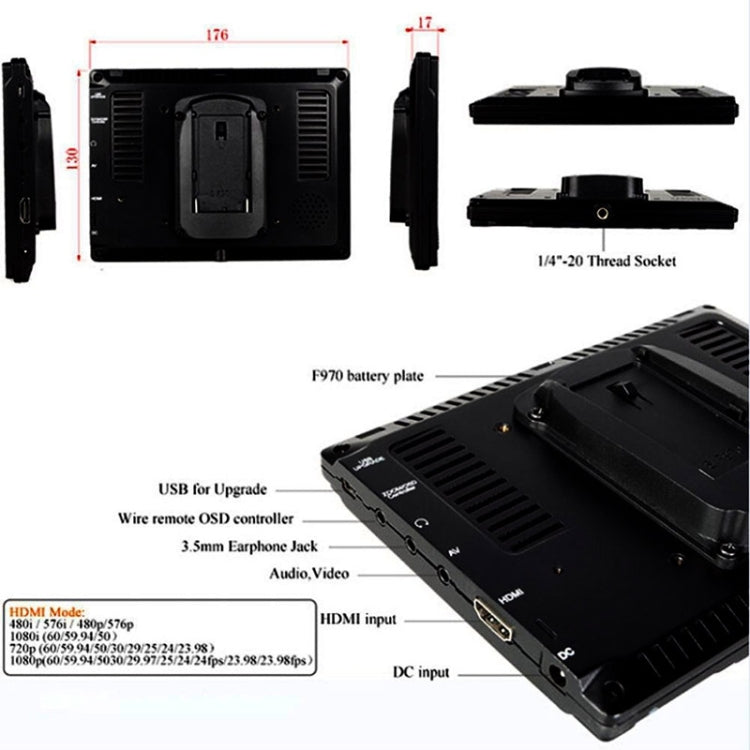 FEELWORLD FW-759 7 inch Slim Design 1280 x 800 Camera Field Monitor HDMI 1080P - On-camera Monitors by FEELWORLD | Online Shopping UK | buy2fix