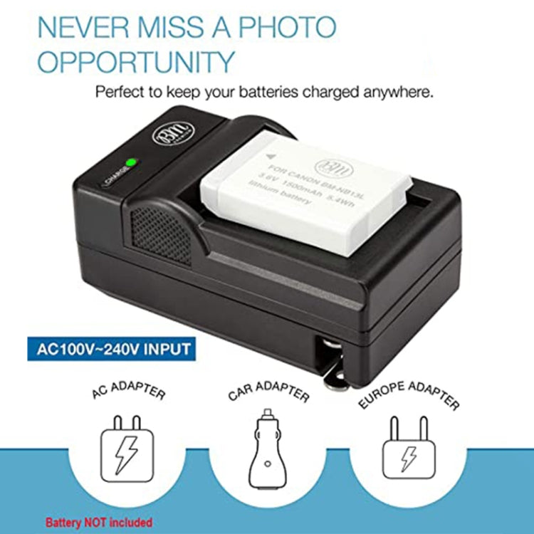 2 in 1 Digital Camera Battery Charger for Panasonic 2E/ V11U/ 12U22U(Black) - Battery Car Charger by buy2fix | Online Shopping UK | buy2fix