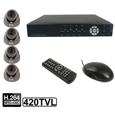 4-CH Embedded Digital Video Recorder Kit (1 / 3 Sharp CCD, 420TVL, 24 x IR LED, 6mm Lens, IR Distance: 25m, H.264 (8204EV+622A) - Security by buy2fix | Online Shopping UK | buy2fix