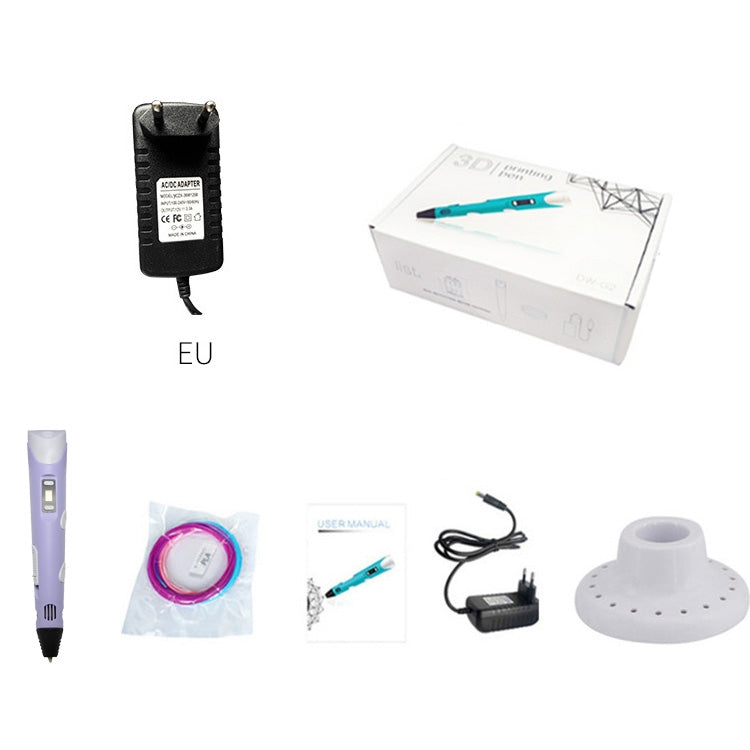 Hand-held 3D Printing Pen, EU Plug(Purple) - Consumer Electronics by buy2fix | Online Shopping UK | buy2fix