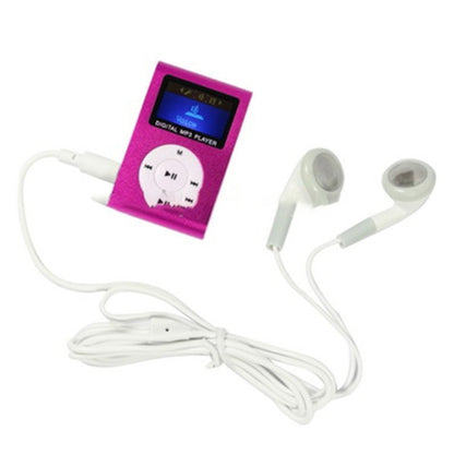 TF / Micro SD Card Slot MP3 Player with LCD Screen, Metal Clip(Magenta) - Consumer Electronics by buy2fix | Online Shopping UK | buy2fix