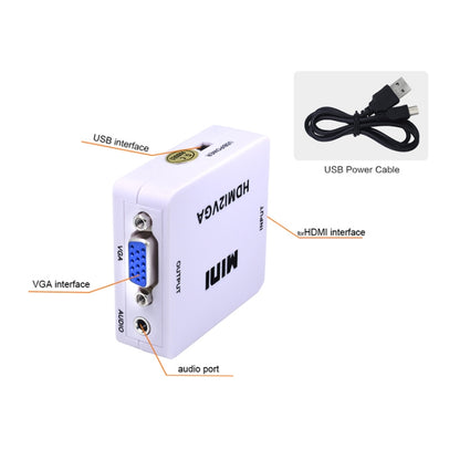 Mini HDMI to VGA Audio Converter -  by buy2fix | Online Shopping UK | buy2fix