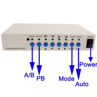 CCTV Color Quad Security Video 4 Channel Processor Divider(White) - Security by buy2fix | Online Shopping UK | buy2fix