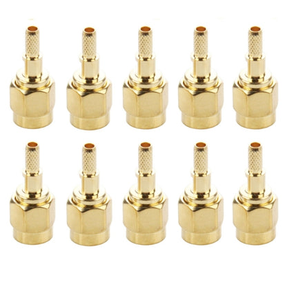 10 PCS Gold Plated Crimp SMA Male Straight Connector Adapter for RG174 / RG188 / RG316 / LMR100 Cable - Connectors by buy2fix | Online Shopping UK | buy2fix