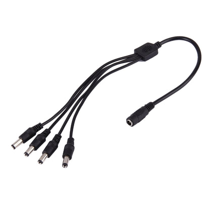 1 Female to 4 Male Plug 5.5 x 2.1mm DC Power Cable(Black) - Security by buy2fix | Online Shopping UK | buy2fix