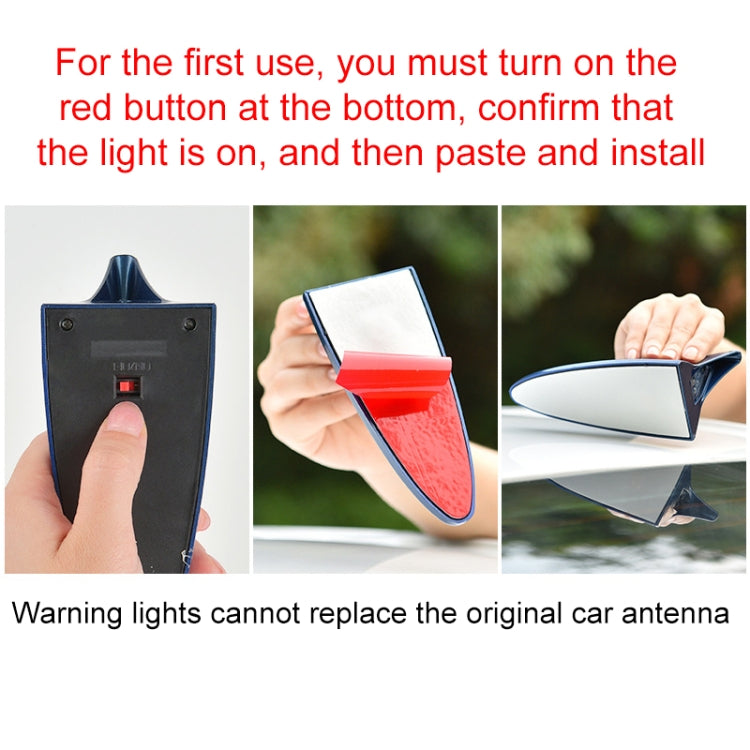 Solar Shark Fin High-positioned Alarm Light(Grey) - In Car by buy2fix | Online Shopping UK | buy2fix