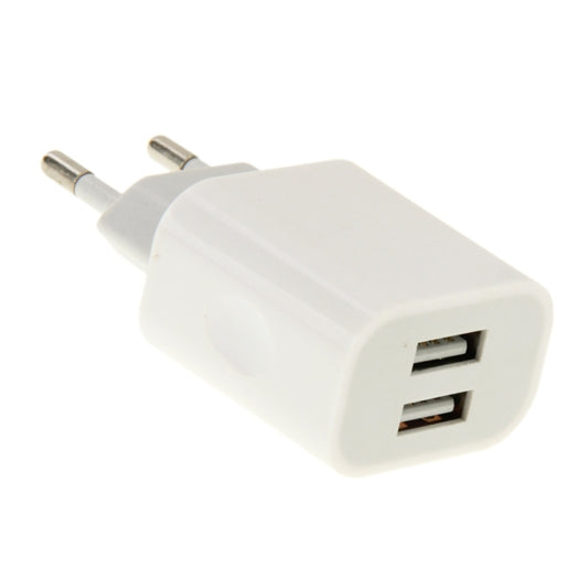 2-Ports 5V 2.1A EU Plug USB Charger, For iPad, iPhone, Galaxy, Huawei, Xiaomi, LG, HTC and Other Smart Phones, Rechargeable Devices(White) - Mobile Accessories by buy2fix | Online Shopping UK | buy2fix