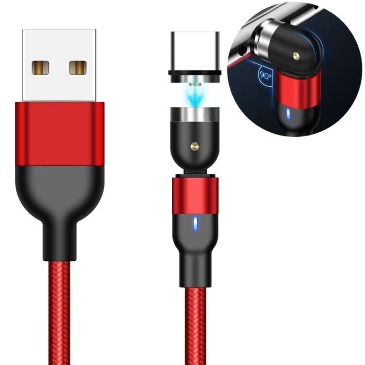 1m 2A Output USB to USB-C / Type-C Nylon Braided Rotate Magnetic Charging Cable(Red) - Mobile Accessories by buy2fix | Online Shopping UK | buy2fix