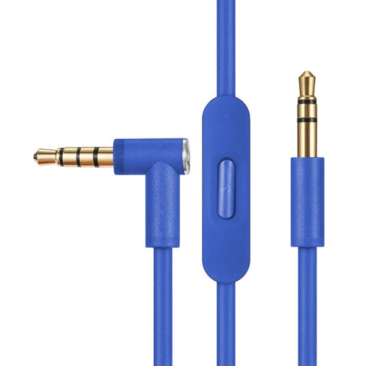 ZS0087 3.5mm Male to Male Earphone Cable with Mic & Wire-controlled, Cable Length: 1.4m(Blue) - Headset Accessories by buy2fix | Online Shopping UK | buy2fix