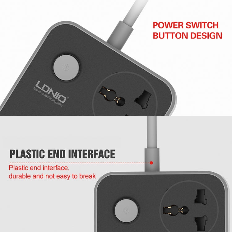 LDNIO SC3604 6 x USB Ports Multi-function Travel Home Office Socket, Cable Length: 2m, EU Plug - Consumer Electronics by LDNIO | Online Shopping UK | buy2fix