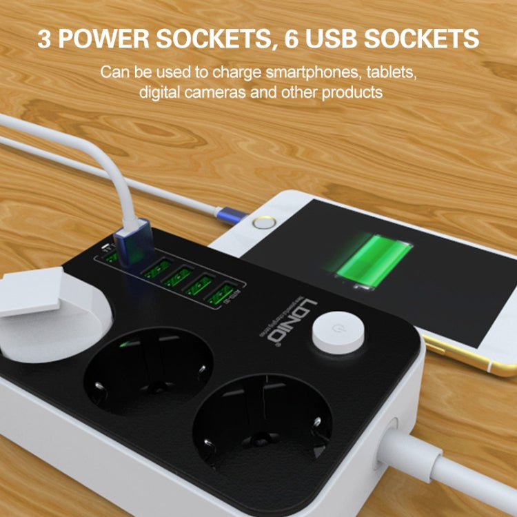 LDNIO SE3631 3.4A 6 x USB Ports Multi-function Travel Home Office Socket, Cable Length: 1.6m, EU Plug - Consumer Electronics by LDNIO | Online Shopping UK | buy2fix