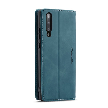CaseMe-013 Multifunctional Retro Frosted Horizontal Flip Leather Case for Galaxy A70, with Card Slot & Holder & Zipper Wallet & Photo Frame(Blue) - Galaxy Phone Cases by CaseMe | Online Shopping UK | buy2fix