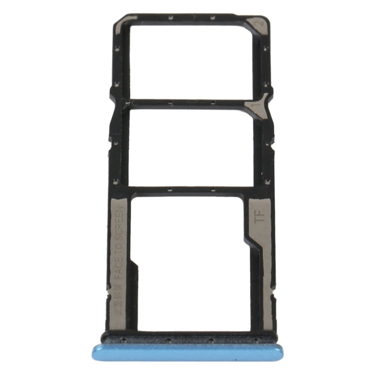 SIM Card Tray + SIM Card Tray + Micro SD Card Tray For Xiaomi Redmi 10A (Blue) - Repair & Spare Parts by buy2fix | Online Shopping UK | buy2fix