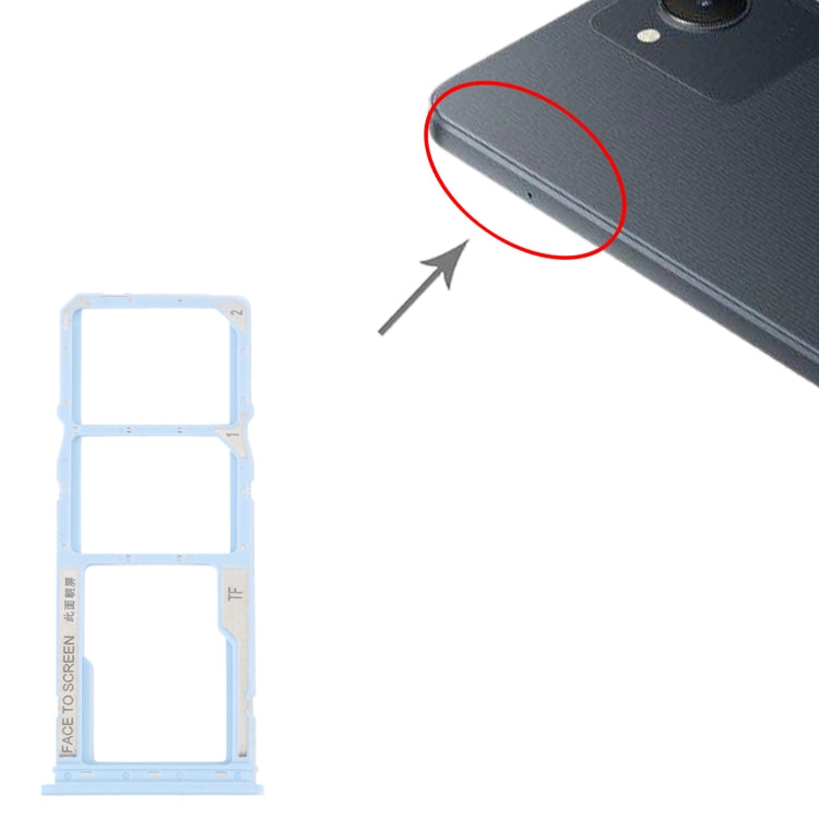 For Xiaomi Redmi A1 2022 / Redmi A1+ SIM Card Tray + SIM Card Tray + Micro SD Card Tray (Blue) - Card Tray by buy2fix | Online Shopping UK | buy2fix