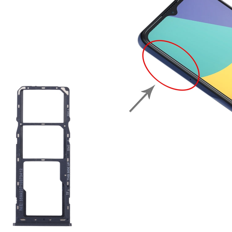 For Alcatel 1V 2021 Original SIM Card Tray + SIM Card Tray + Micro SD Card Tray(Blue) - Repair & Spare Parts by buy2fix | Online Shopping UK | buy2fix